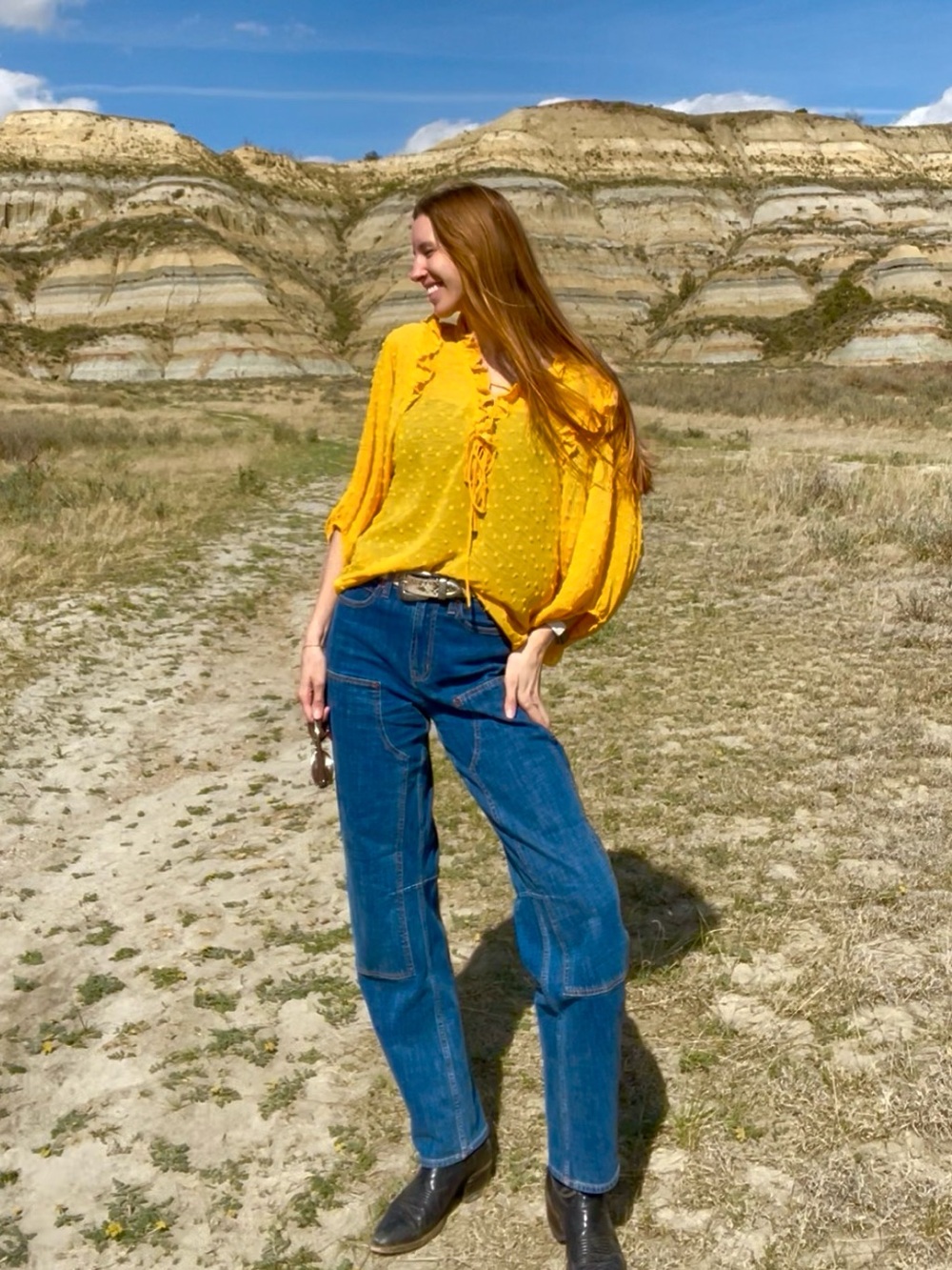 Anthropology Yellow Ruffled Women's Blouse